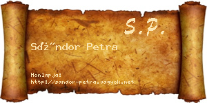 Sándor Petra névjegykártya