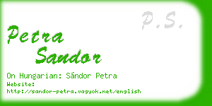 petra sandor business card